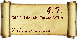 Góliáth Tonuzóba névjegykártya